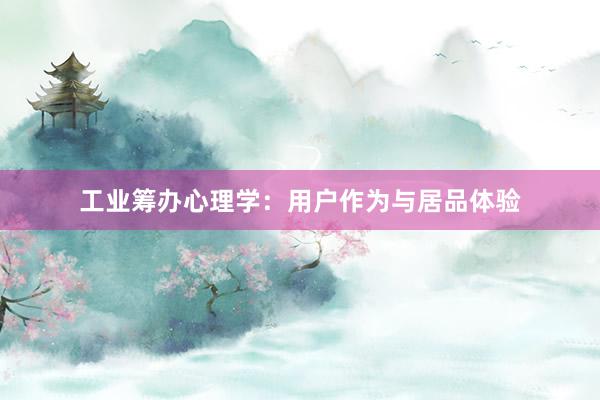 工业筹办心理学：用户作为与居品体验